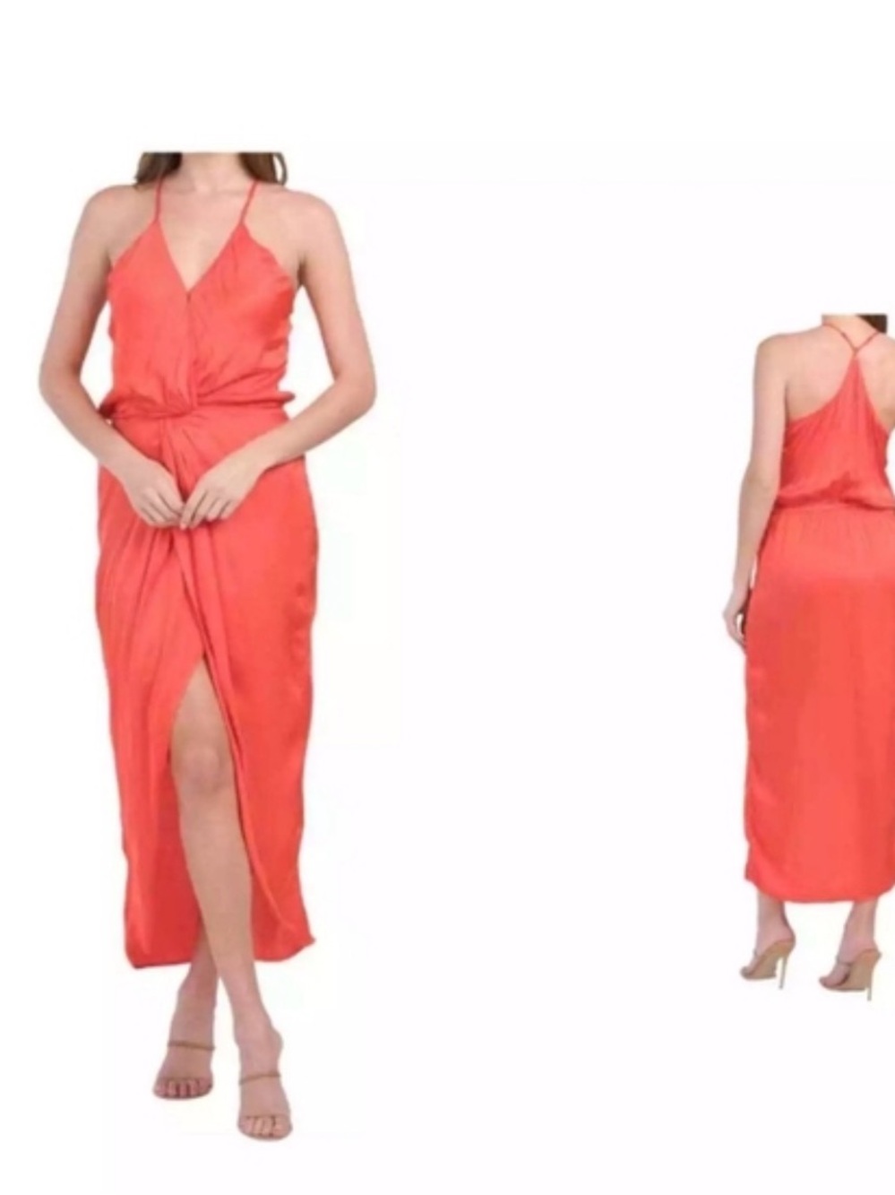Young Fabulous & Broke Elegant Orange Twist-Front Maxi Dress🧡 - Picture 7 of 7